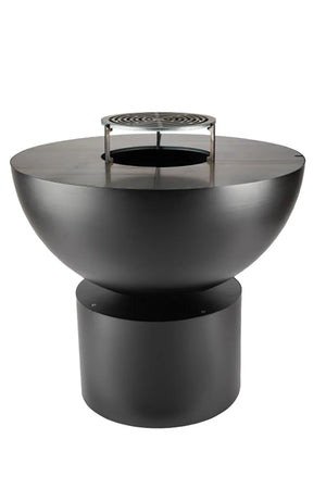 Barbecue a Legna Ø80x80 cm Primula in Acciaio Nero Alta Temperatura