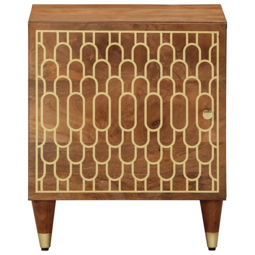 Comodino | Armadio da Notte | Mobiletto da notte 40x33x46 cm in Legno Massello di Mango