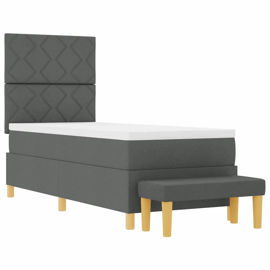 Letto a molle con materasso Grigio scuro 80 x 200 cm Tessuto
