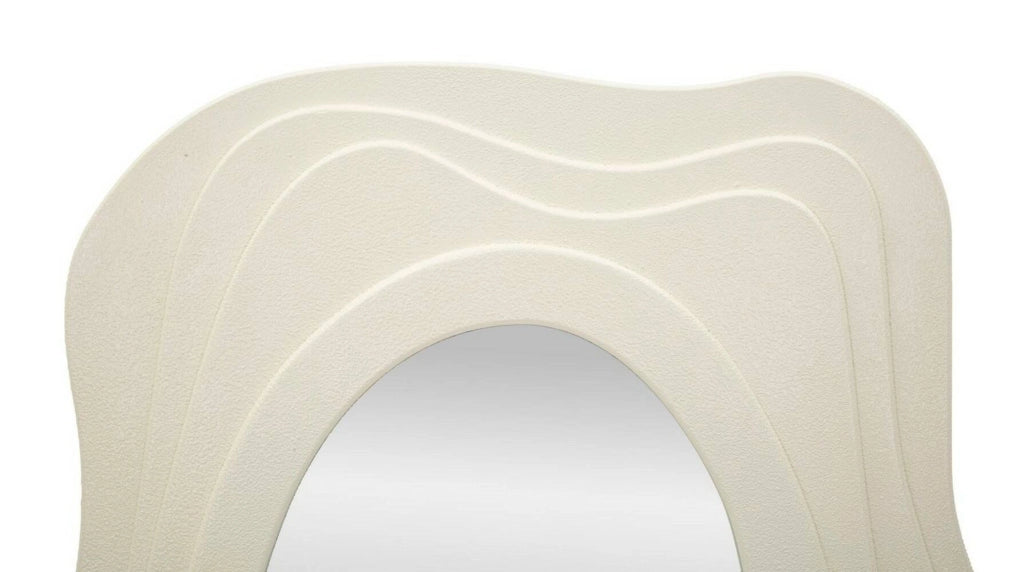 Specchio Pregola, Specchiera, Articolo d'arredo a muro, Decorazione con specchio, 90x4 h165 cm, Bianco