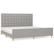 Letto matrimoniale | Letto per adulti | Giroletto senza Materasso Grigio Chiaro 200x200 cm Tessuto