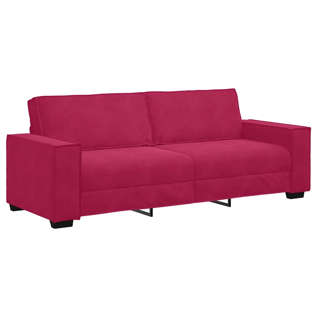 Divano a 3 Posti-Sofa 3 Posti Rosso Vino 180 cm in Velluto 759989