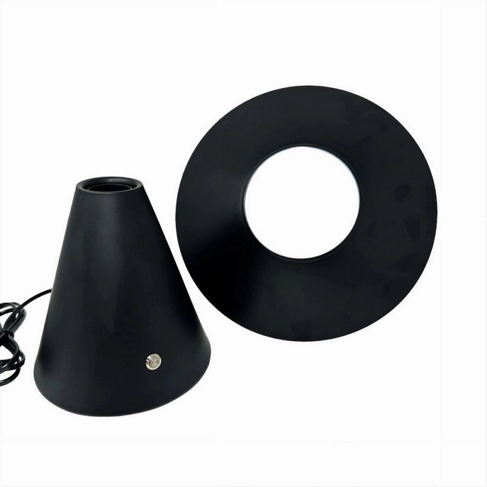 Trade Shop - Lampada Da Tavolo Decorativa Con Paralume A Cappello Orientabile Lume E27 D13 - Nero
