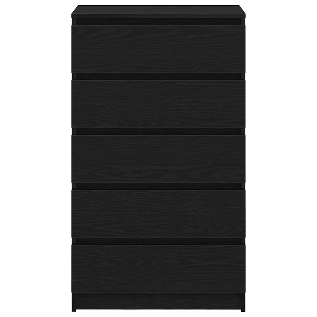 Cassettiera Rovere Nero 60x36x103 cm in Legno Multistrato 862008
