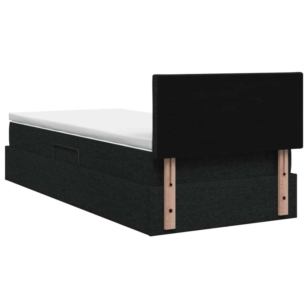 Letto con contenitore e materasso Nero 100 x 200 cm Velluto 3458666