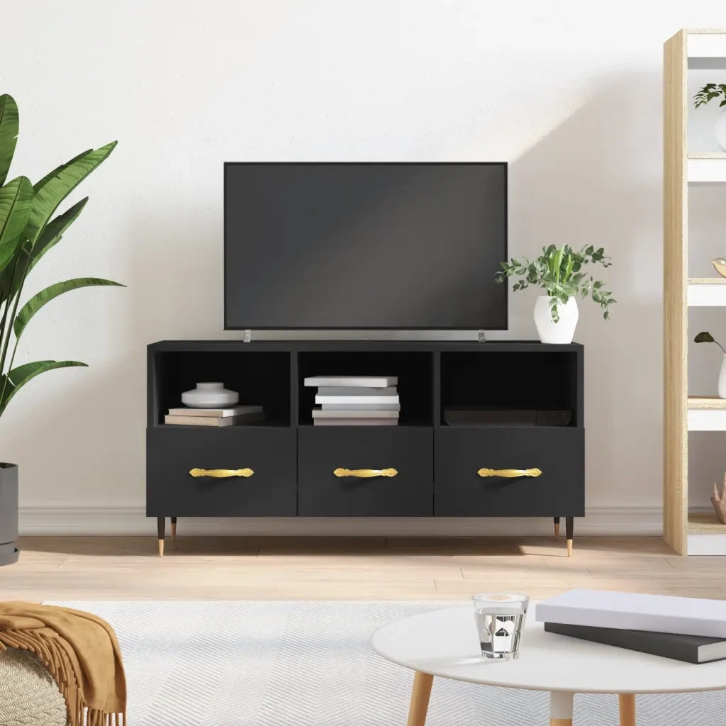 Mobile Porta TV Nero 102x36x50 cm in Legno Multistratocod mxl 103040