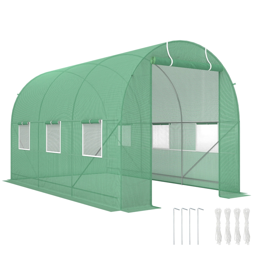 Serra Tunnel da Giardino - Xylo - 7m2 3,5x2x2m Verde con 6 Finestre