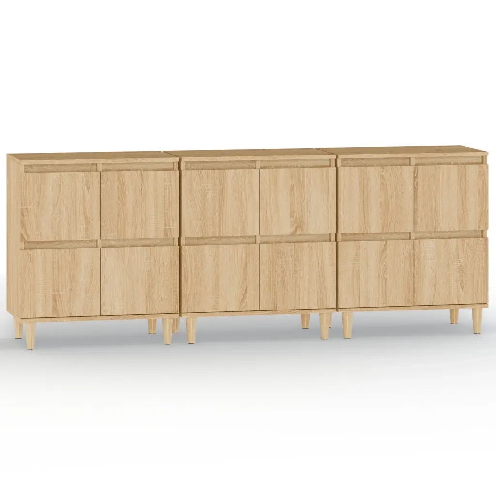 Credenze 3pz | Madia | Buffet da pranzo | Armadio da pranzo Rovere Sonoma 60x35x70 cm in Legno Multistrato