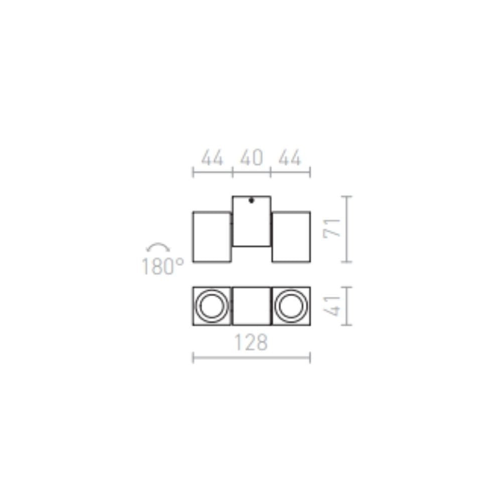 Faretto MARVEL II inclinabile alluminio 230V GU10 2x50W