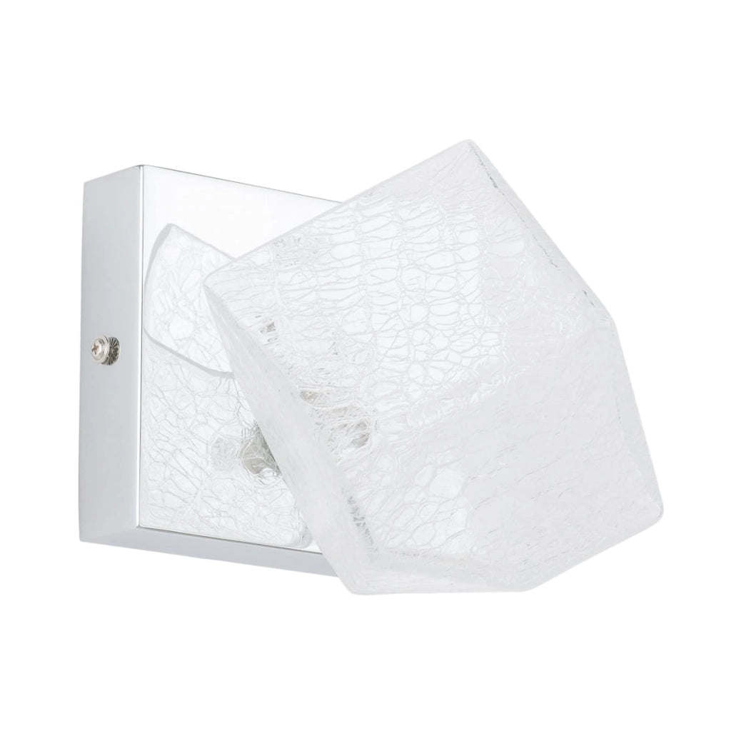Applique da parete Italux Zen moderna cromata vetro bianco