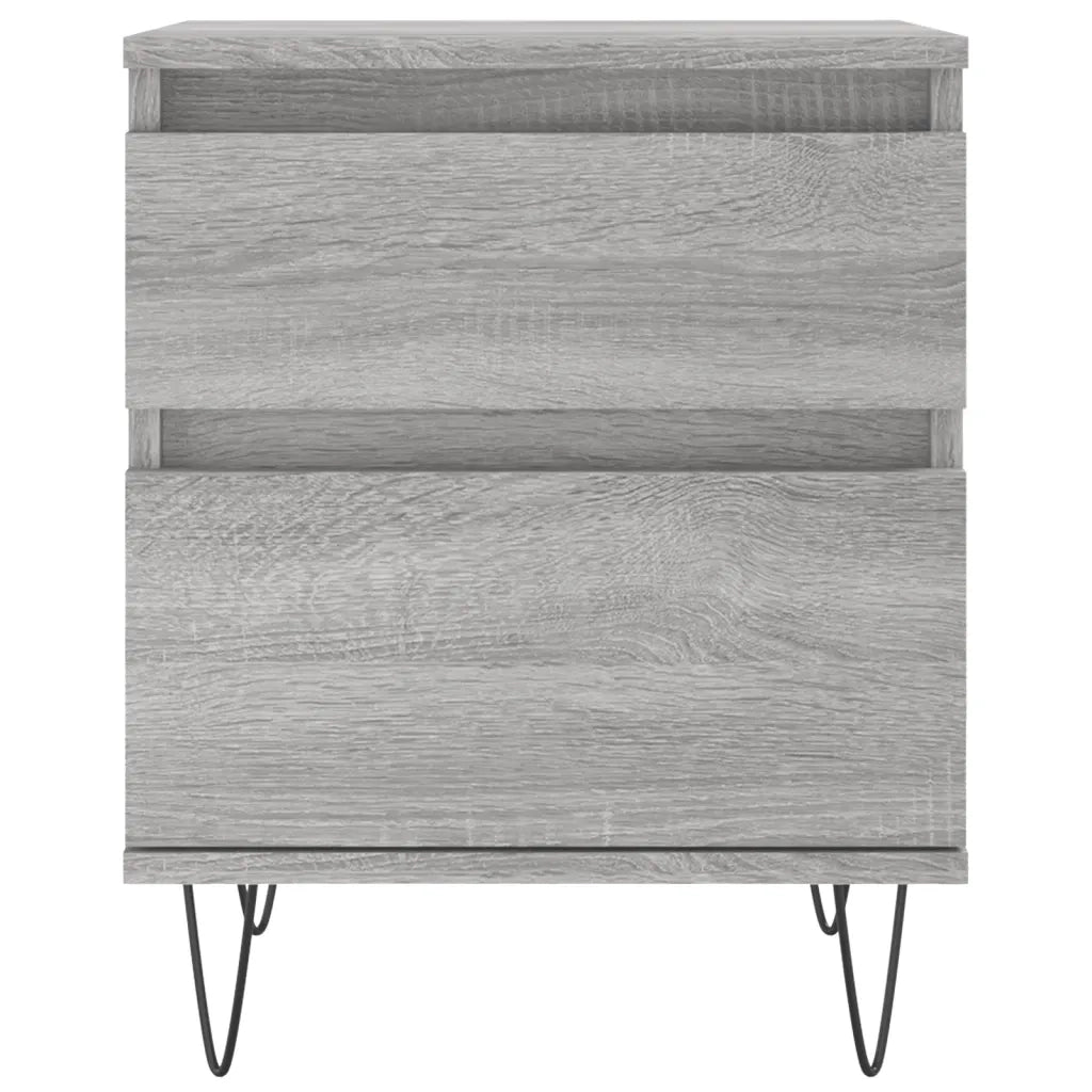 Comodini 2pz Grigio Sonoma 40x35x50 cm in Legno Multistrato 830681