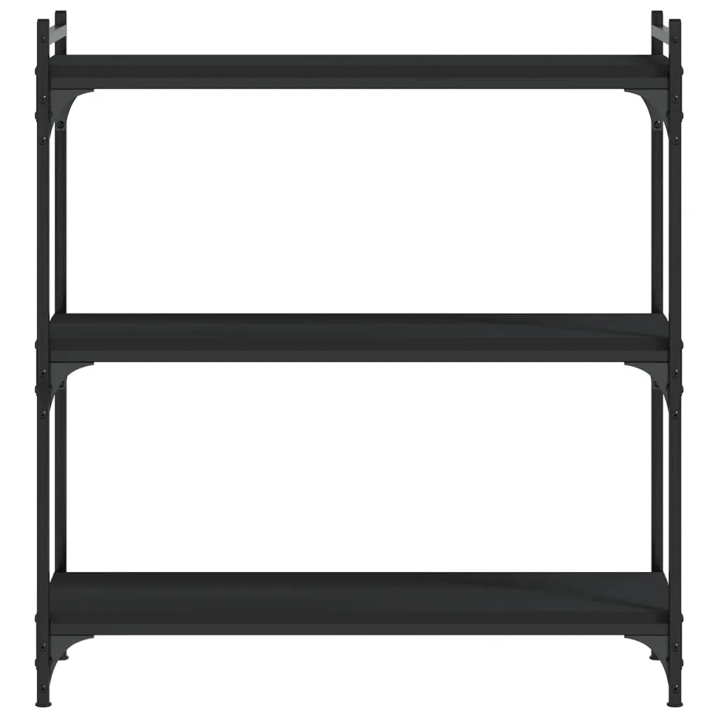 Libreria a 3 Ripiani Nera 80x30x86 cm in Legno Multistrato 837667