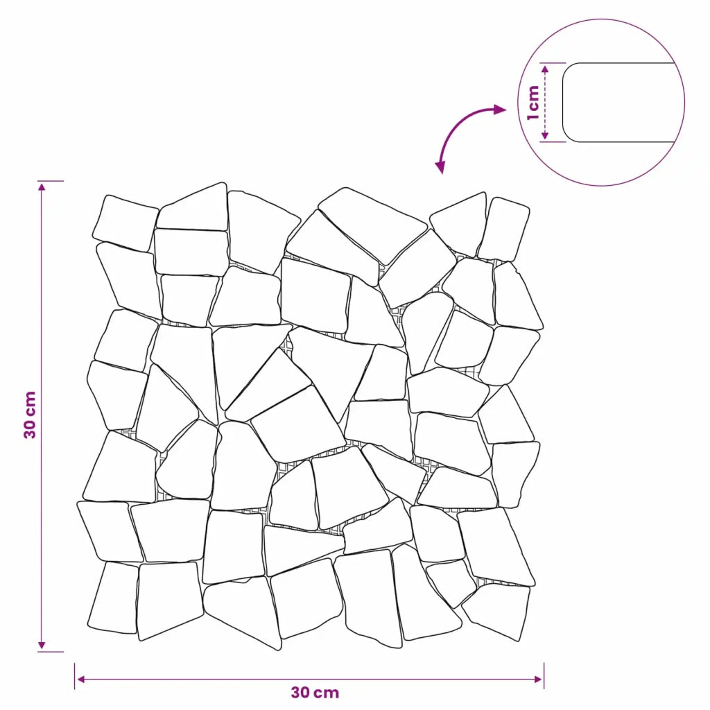 Piastrelle Mosaico Grigio Scuro 30 x 30 cm Marmo 42033530