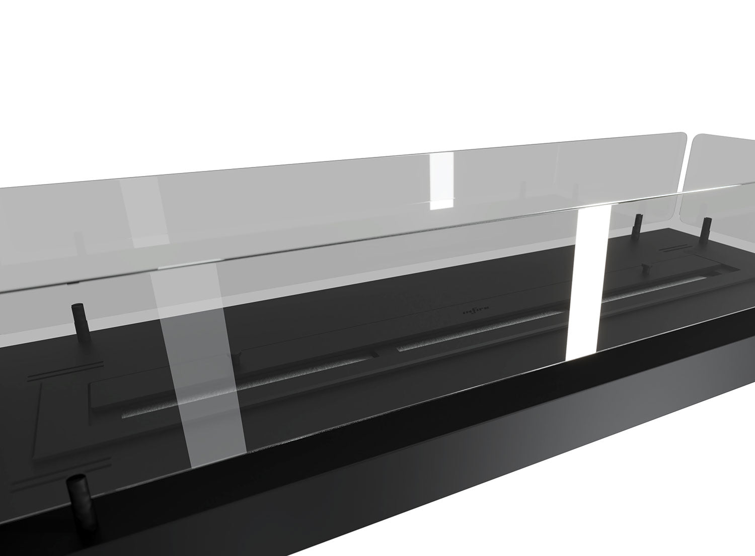 Camino a Bioetanolo Trifacciale da Incasso 100x50 cm Inside U 1000 V2 Nero con Vetro