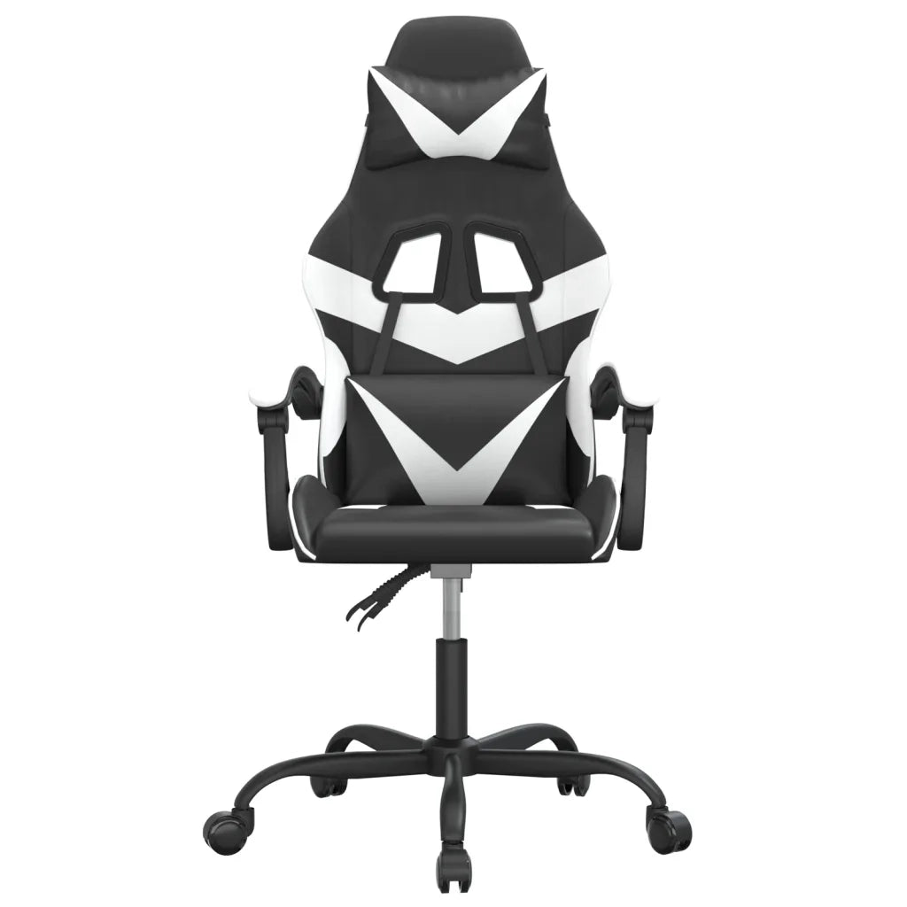 Sedia da Gaming | Sedia da e-sports Girevole Nero e Bianco in Similpelle