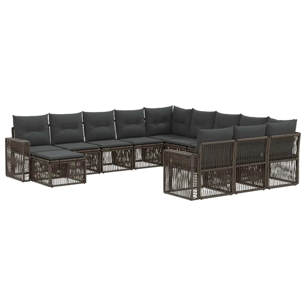 Set Divano da Giardino 12 pcs Grigio e Grigio Scuro polyrattan 3435329
