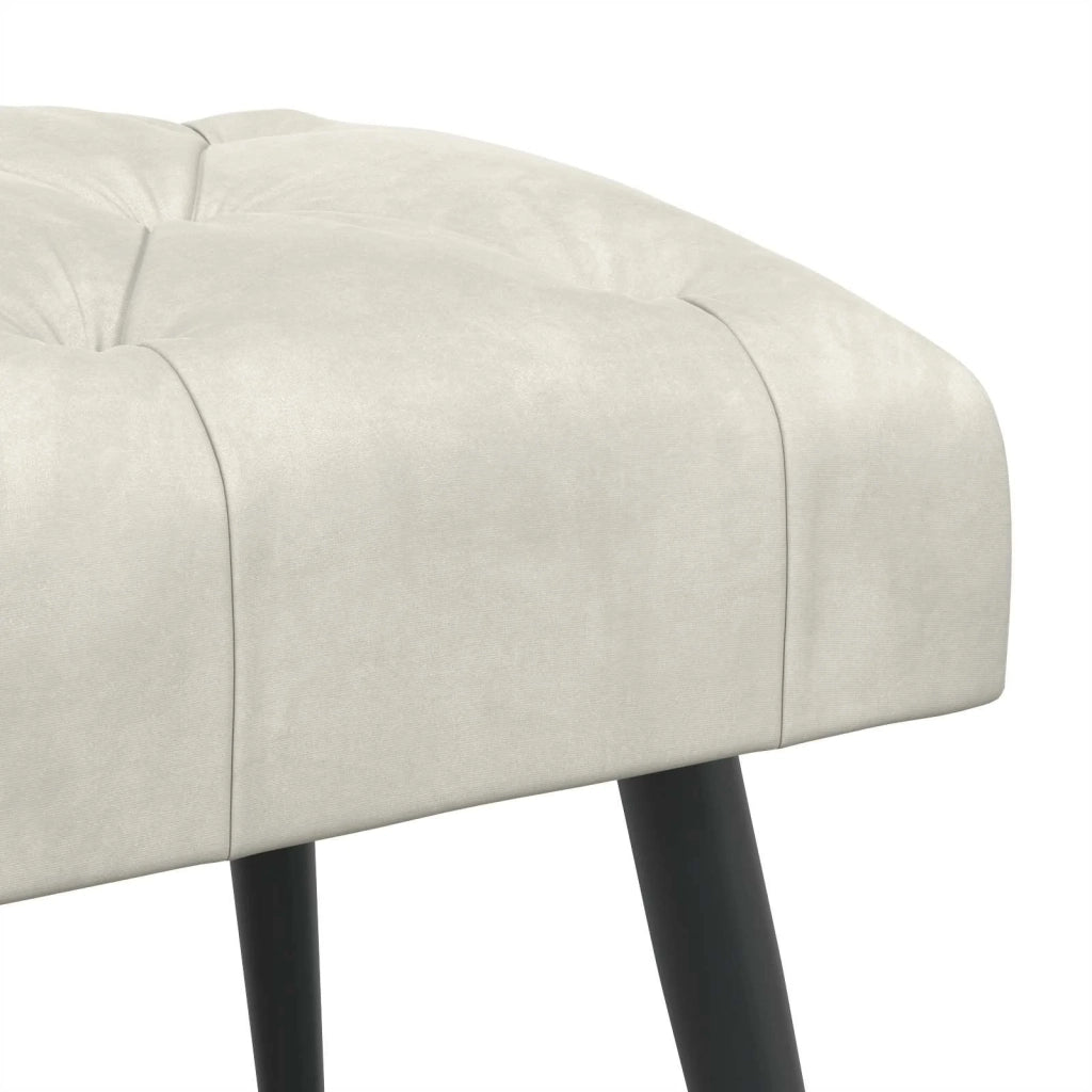 Panchina con bottoni imbottiti Crema 110 x 40 x 46 cm Velluto 42038579