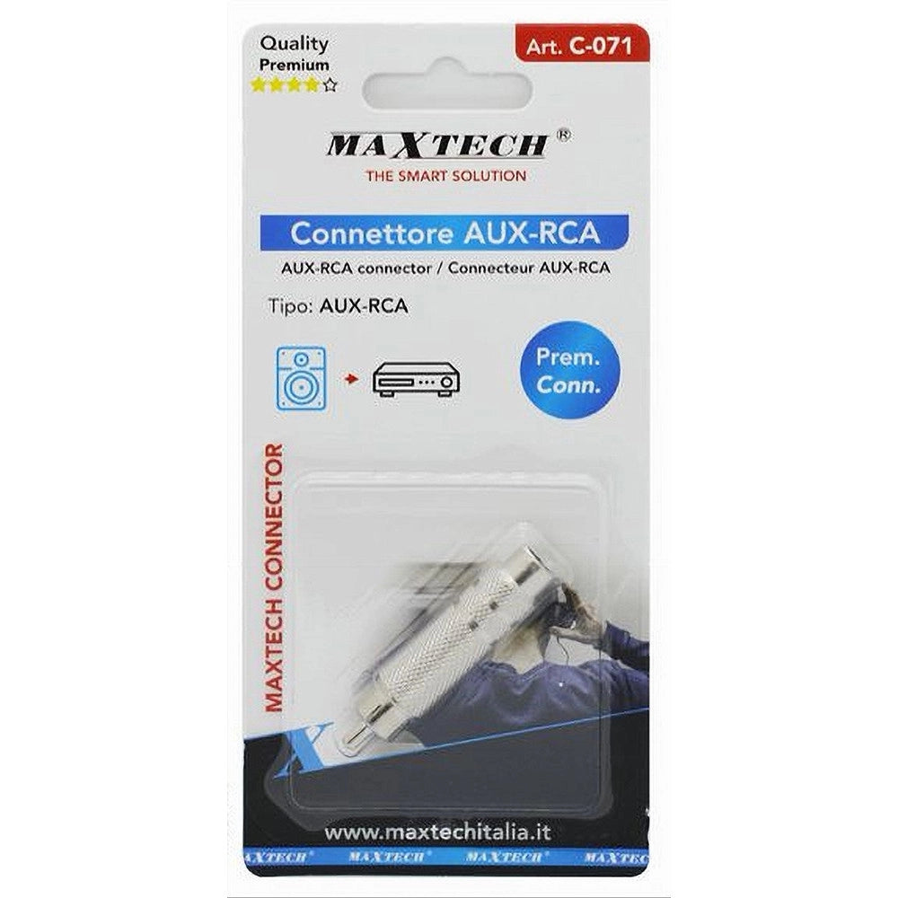 Trade Shop - Connettore Adattatore Convertitore Aux Da 6,5mm F Stereo Audio A Spina Rca C-071 -