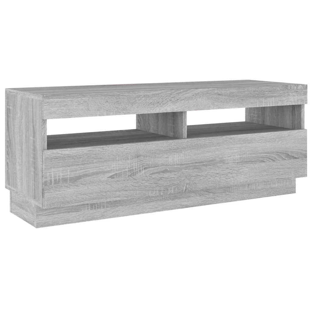 Mobile TV multimediale mensola TV credenza mobile TV sala da pranzo soggiorno camera da letto con luci LED Sonoma 100 x 35 x 40 cm grigio 02_0026795