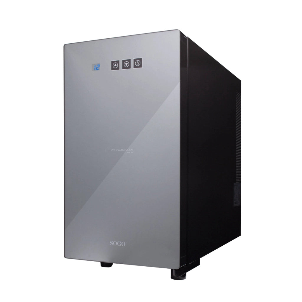 Cantinetta vino 8 bottiglie 23L, temperatura 8-14°C con display touch e porta vetro silenziosa <27dB - Sogo