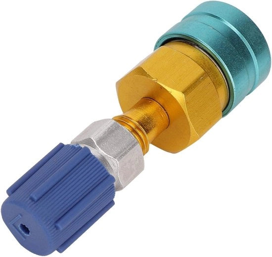 Adattatore rapido Auto R1234YF a R134A - Adattatore lato basso rapido - Fitting aria condizionata Auto - R1234YF a R134A - Adattatore R134A per bottiglia .