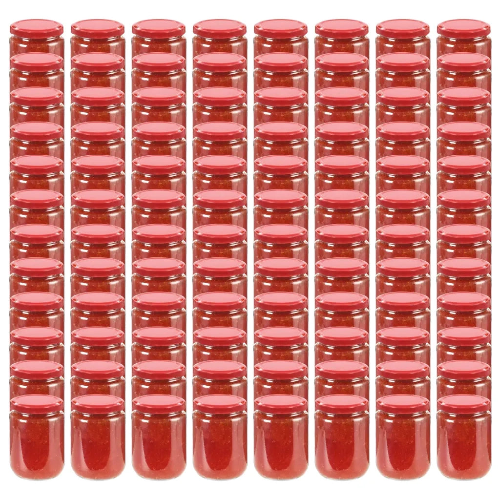 Vasi per Marmellata in Vetro Coperchio Rosso 96 pz 230 ml cod mxl 60032