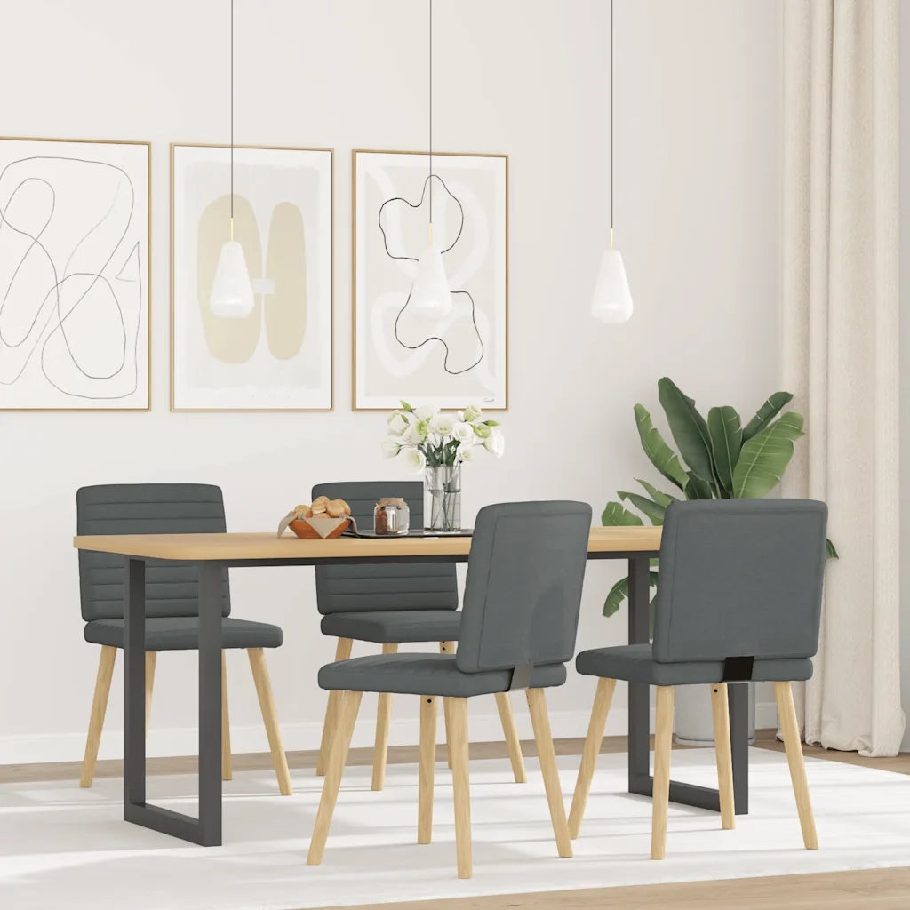 Sedie da Pranzo 4 pz Grigio Scuro in Tessuto 3315275