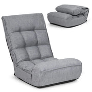 Sedia da terra pieghevole regolabile 60 x 112 x 79 cm massimo comfort design ergonomico moderno in lino grigio 20_0011184