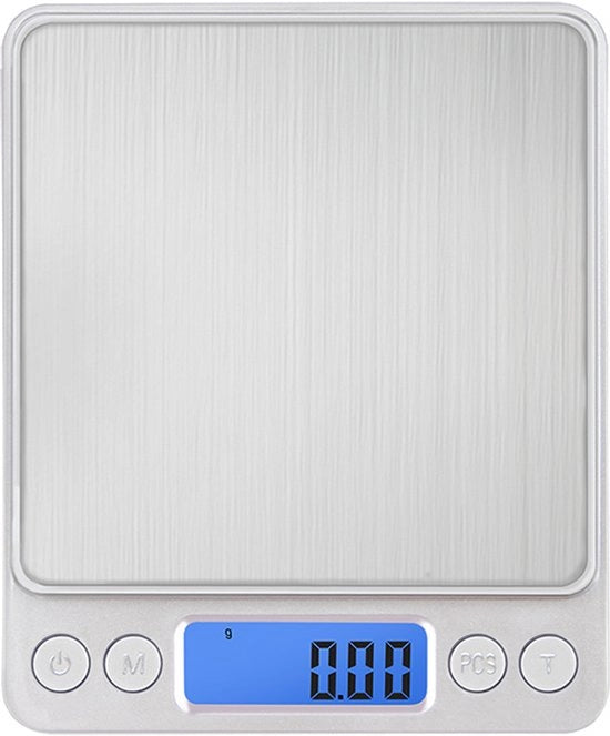 Pesa elettronica da cucina digitale - 500g a 0,01 grammi/0,001 once - precisione bilancia da cucina ricaricabile - schermo LCD - alimentazione USB