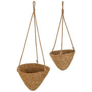 Cestini pensili in fibra naturale marrone d27,5x25h-d22x18h