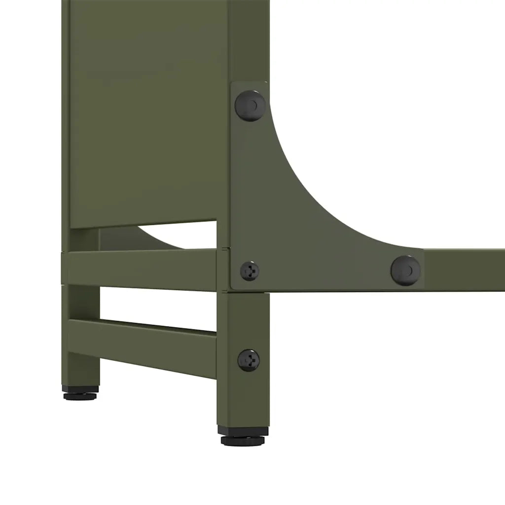 Rastrelliera per Legna da Ardere Verde Oliva 44x28x90 cm 864210