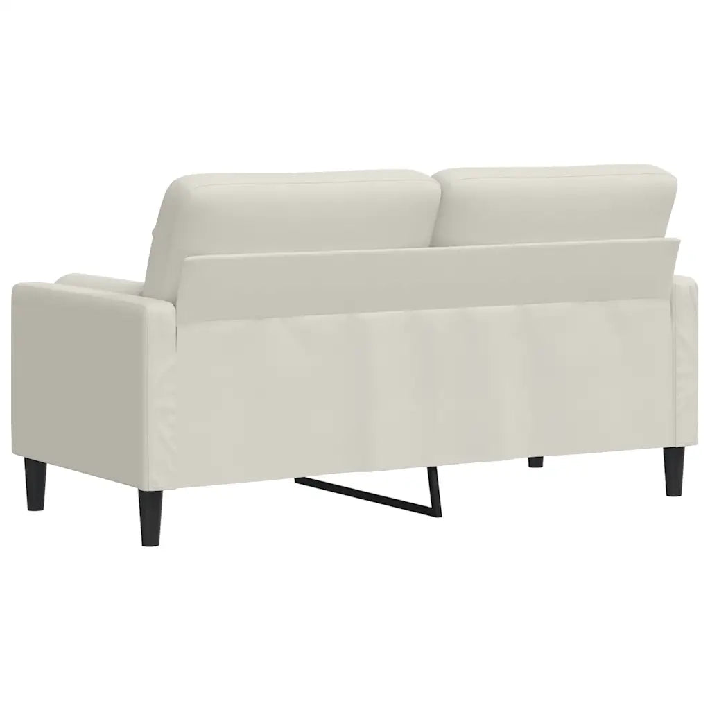 Divano a 2 Posti con Cuscini Crema 140 cm in Velluto 3278227