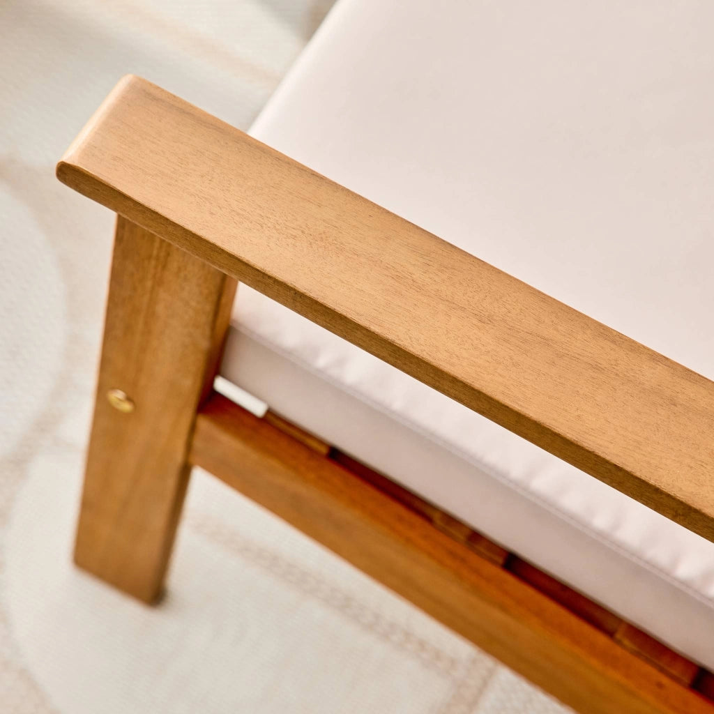 Salotto da giardino in legno di acacia, 4 posti, beige