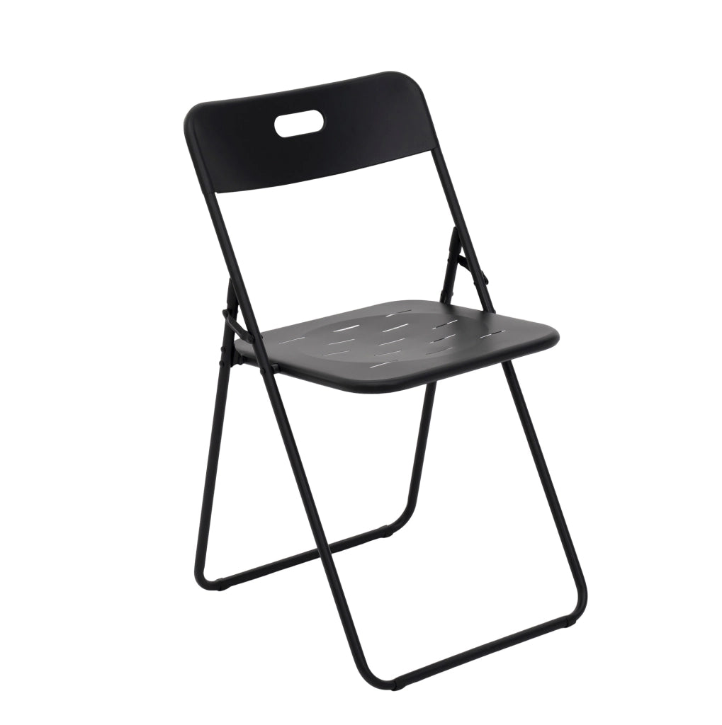 Set bistrot pieghevole; 2 posti; leggero e salvaspazio; acciaio nero