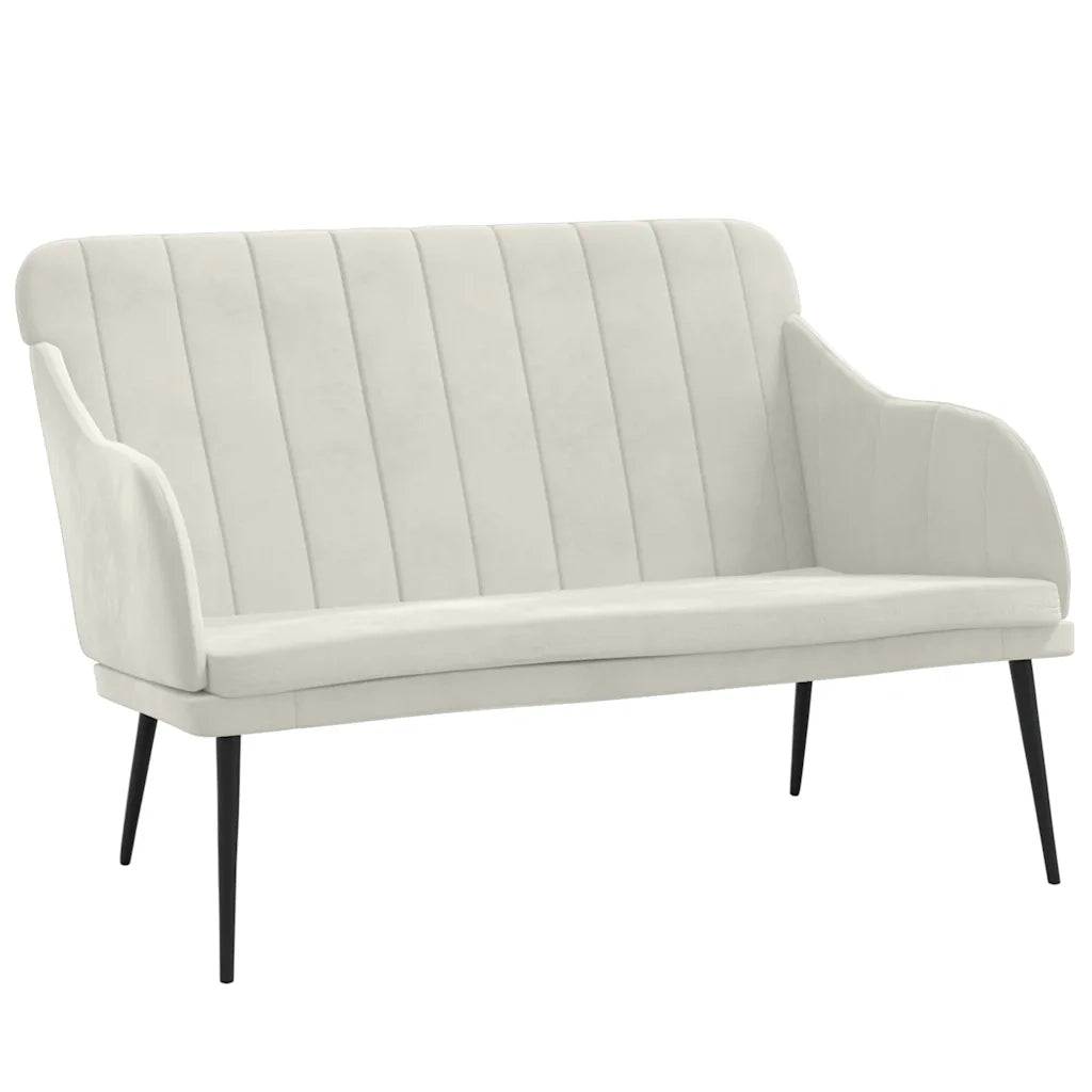 Panca-Sgabello-Poggiapiedi Crema 110x76x80 cm in Velluto 882023