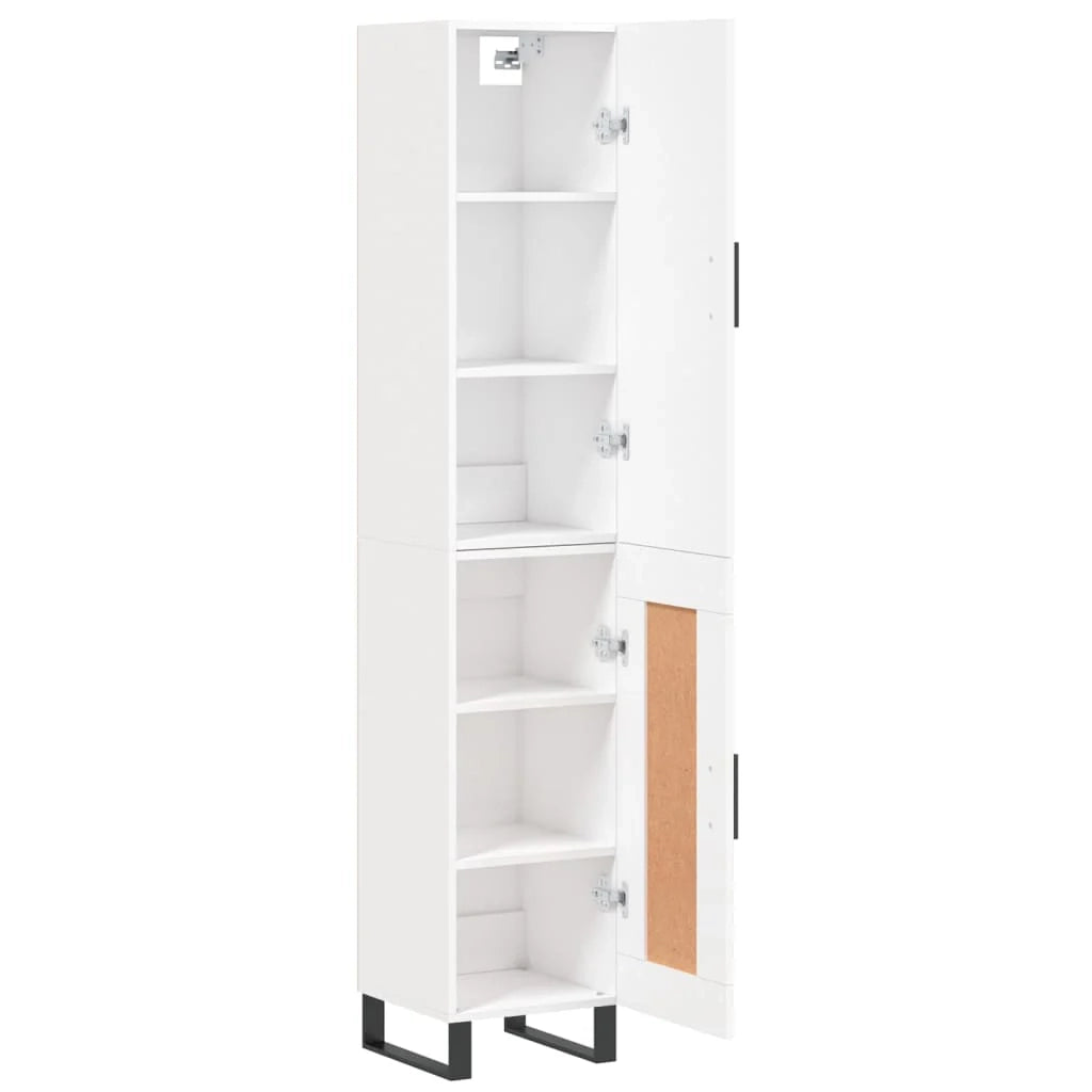 Buffet credenza cassettiera armadio mobile contenitore organizer cucina soggiorno salotto alto 34,5 x 34 x 180 cm legno ingegnerizzato bianco 02_0032340