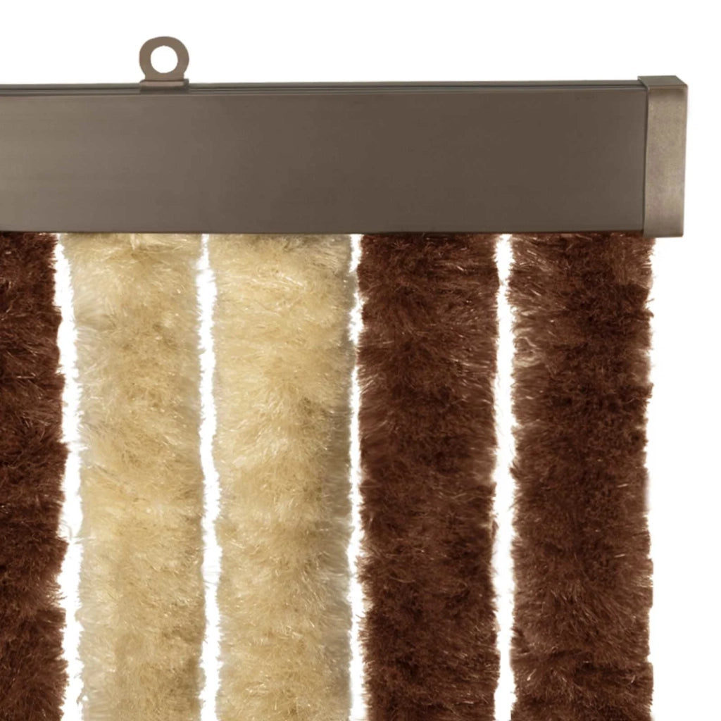 Tenda per insetti in chenille Marrone e Beige 56 x 200 cm 42034446