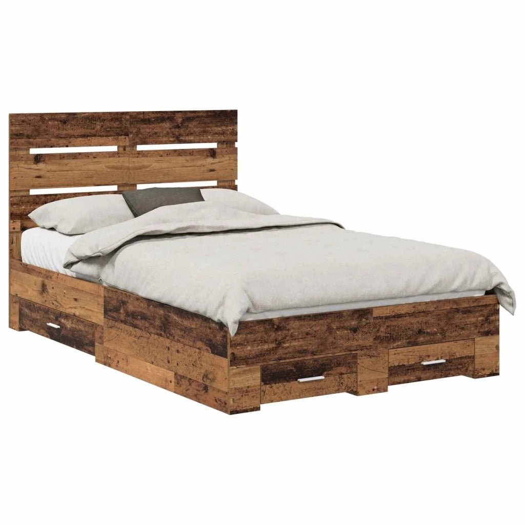 Struttura del letto con cassetto Legno vecchio 120 x 190 cm 3412002