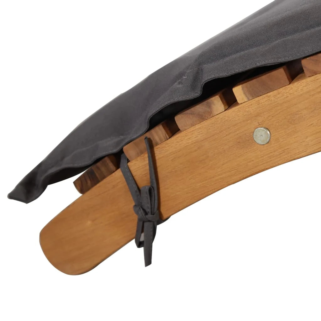 Lettino prendisole sedia a sdraio lettino prendisole letto da giardino mobili da esterno per patio con cuscino legno massello di acacia grigio scuro 02_0012412