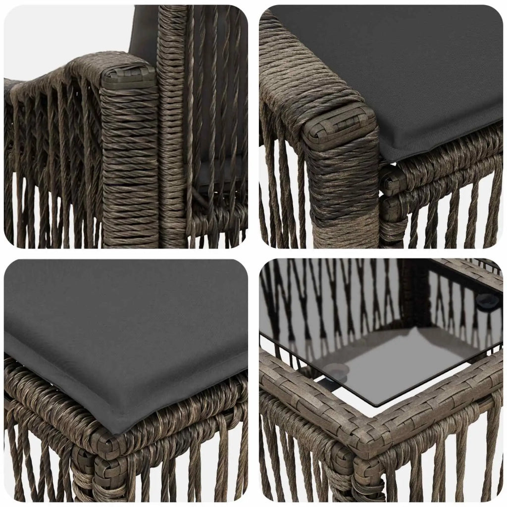 Set Divano da Giardino 7 pz Grigio polyrattan 3435941