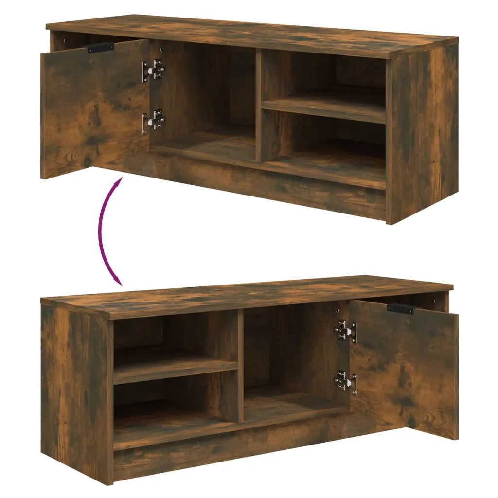 Mobile TV Rovere Fumo 102x35,5x36,5 cm in Legno Multistrato