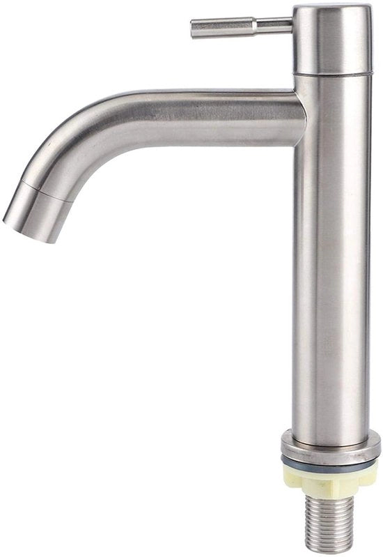 Viti G1/2 - Tubo in acciaio inossidabile lavorato a filettatura - Valvola idraulica a singola vite per acqua fredda - Valvola idraulica a singola vite per lavandino - Valvola lavandino/valvola lavandino - 25,0*19,0*7,0 cm