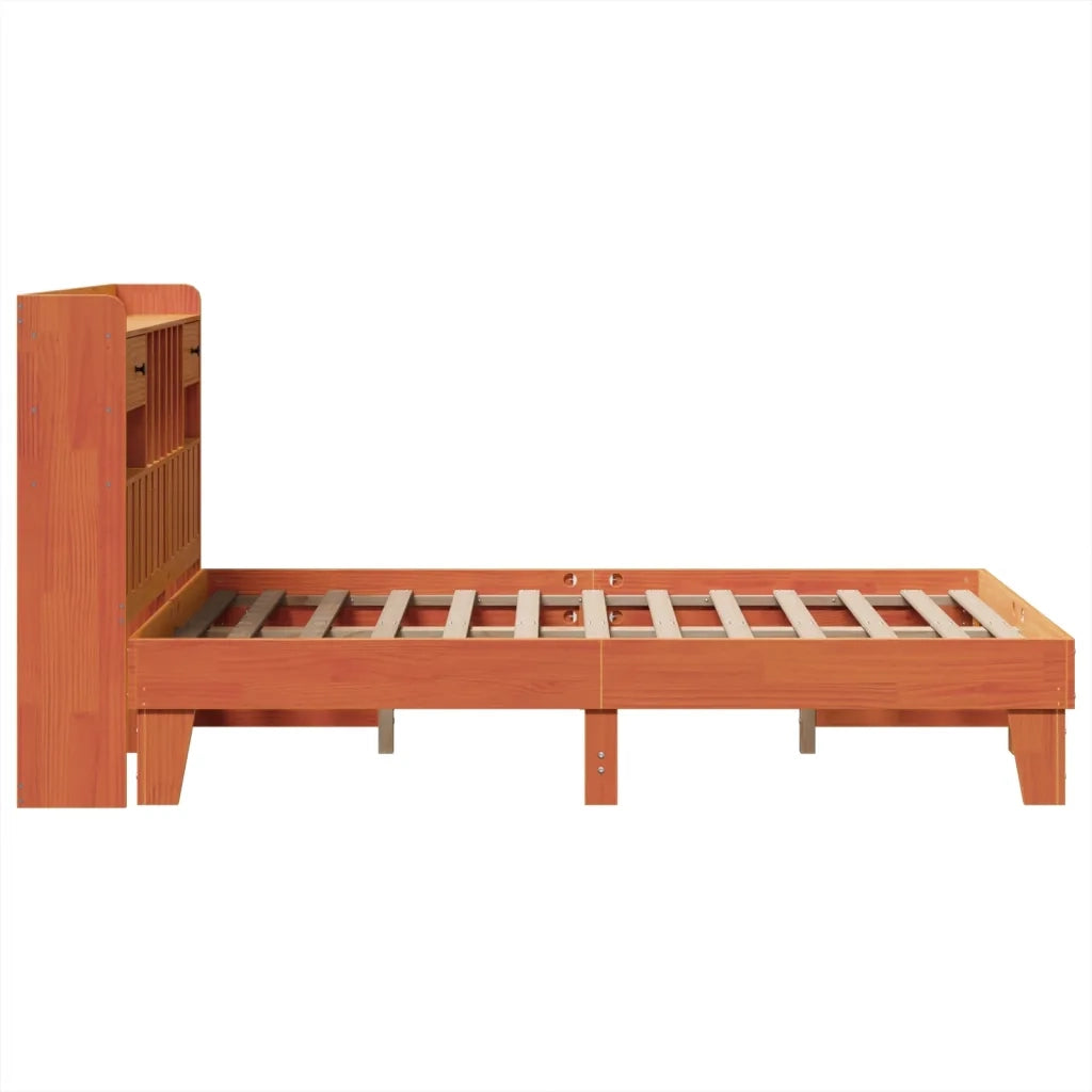 Letto senza Materasso Marrone Cera 135x190 cm in Legno di Pino 3308860