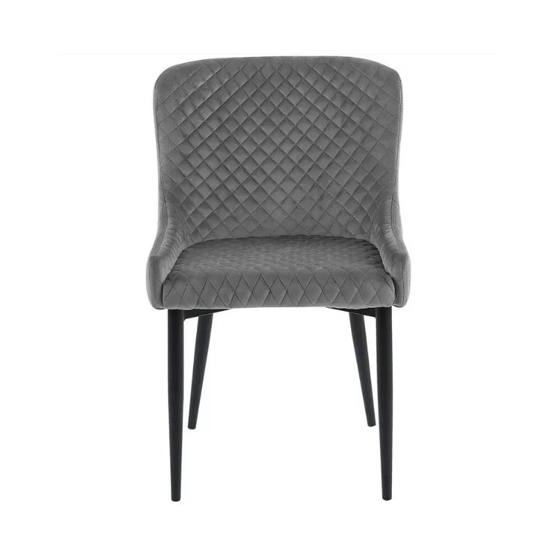 Set 4 sedie moderne design metallo imbottite velluto grigio 53x63x84 - Mobili 2G