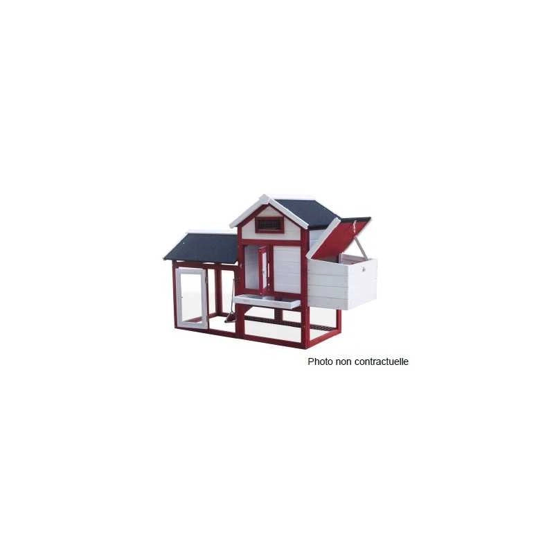 Pollaio in legno da giardino 152x62 cm – spessore pareti 10 mm tetto bitumato – 2 aree interne per 2-3 galline – PO1562 Foresta