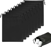 Zaino per scarpe, 8 pezzi, impermeabile, zaino per scarpe densamente imbottito, nero, borsa di stoffa con cordoncino, borsa per viaggi, organizzatore per viaggi, casa, A Nero
