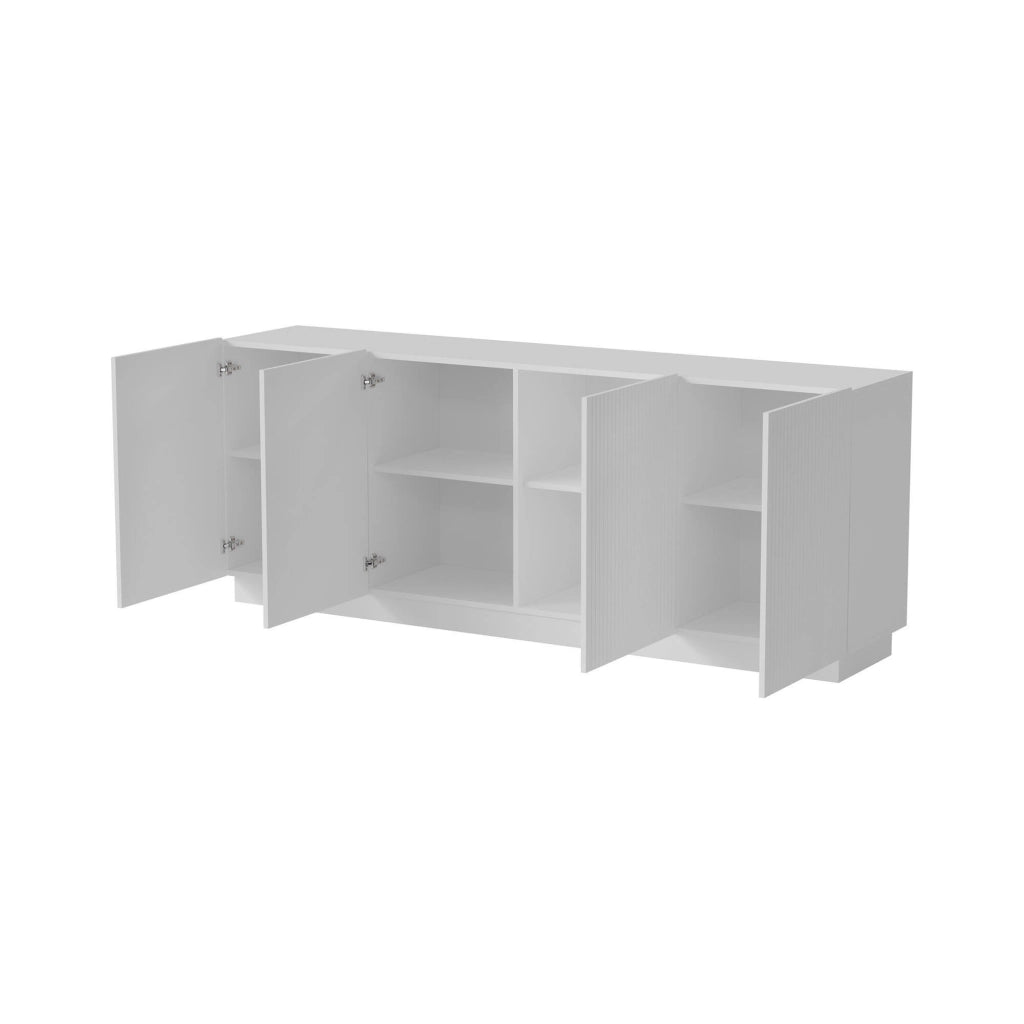 Madia Masainas, Credenza 4 Ripiani, 200x40x48h cm Bianco