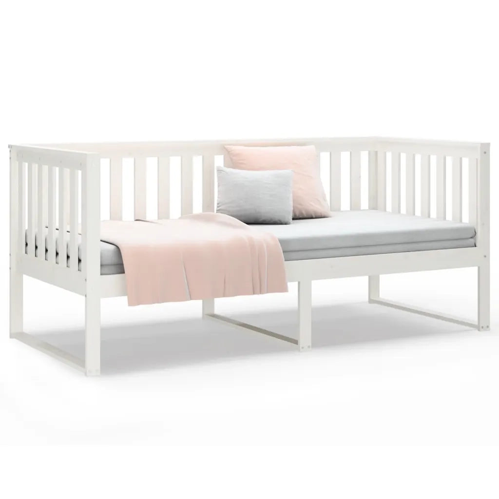 Dormeuse senza Materasso-Divano Letto-Struttura Letto Bianca 90x200 cm Legno Massello Pino 981084