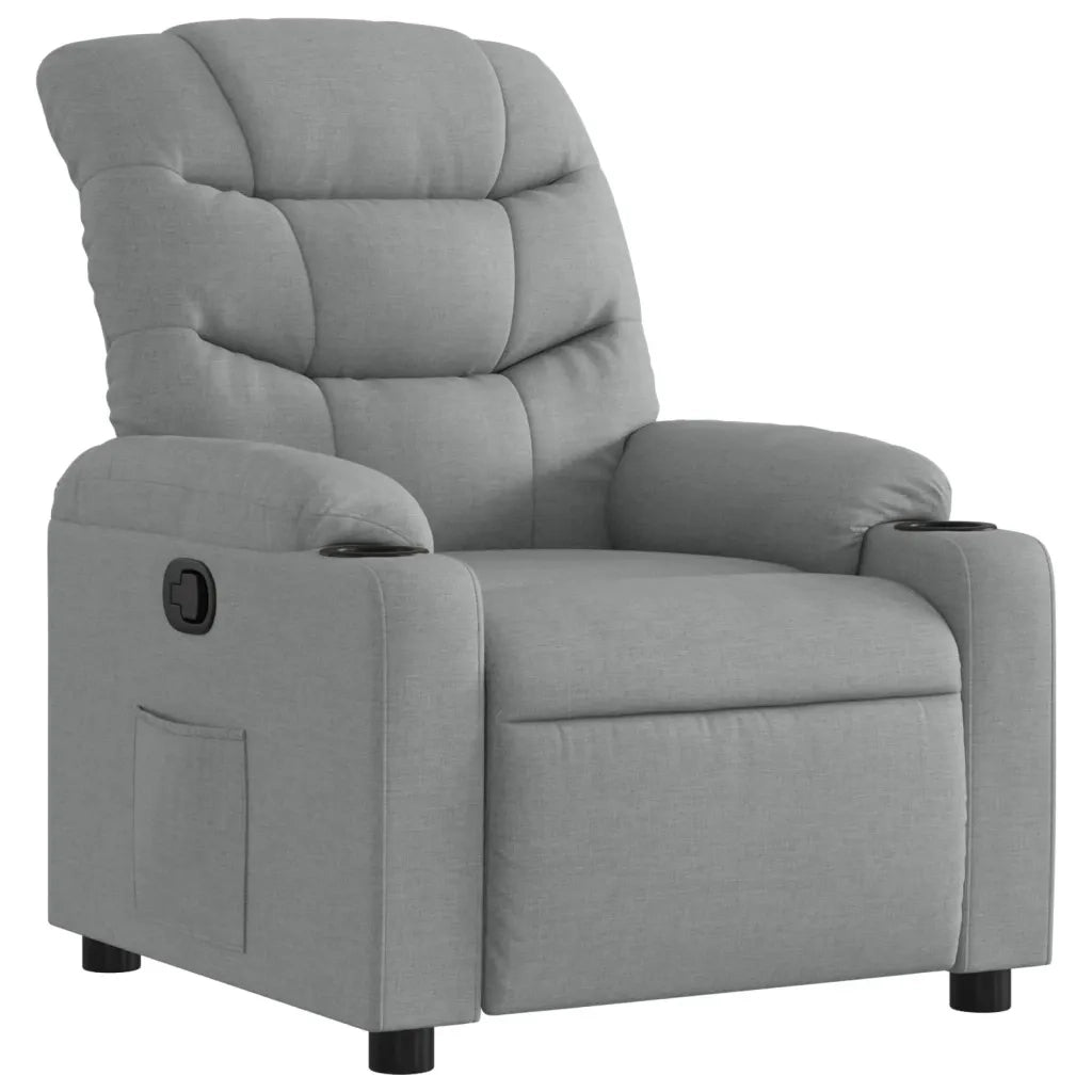 Divano Sedia-Poltrona Reclinabile in Tessuto Grigio Chiaro 888693