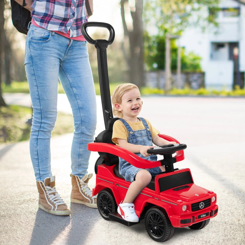 Auto a spinta per bambini con licenza tettuccio regolabile, Carrozzina e auto camminante per bambini 12-36 mesi Rosso